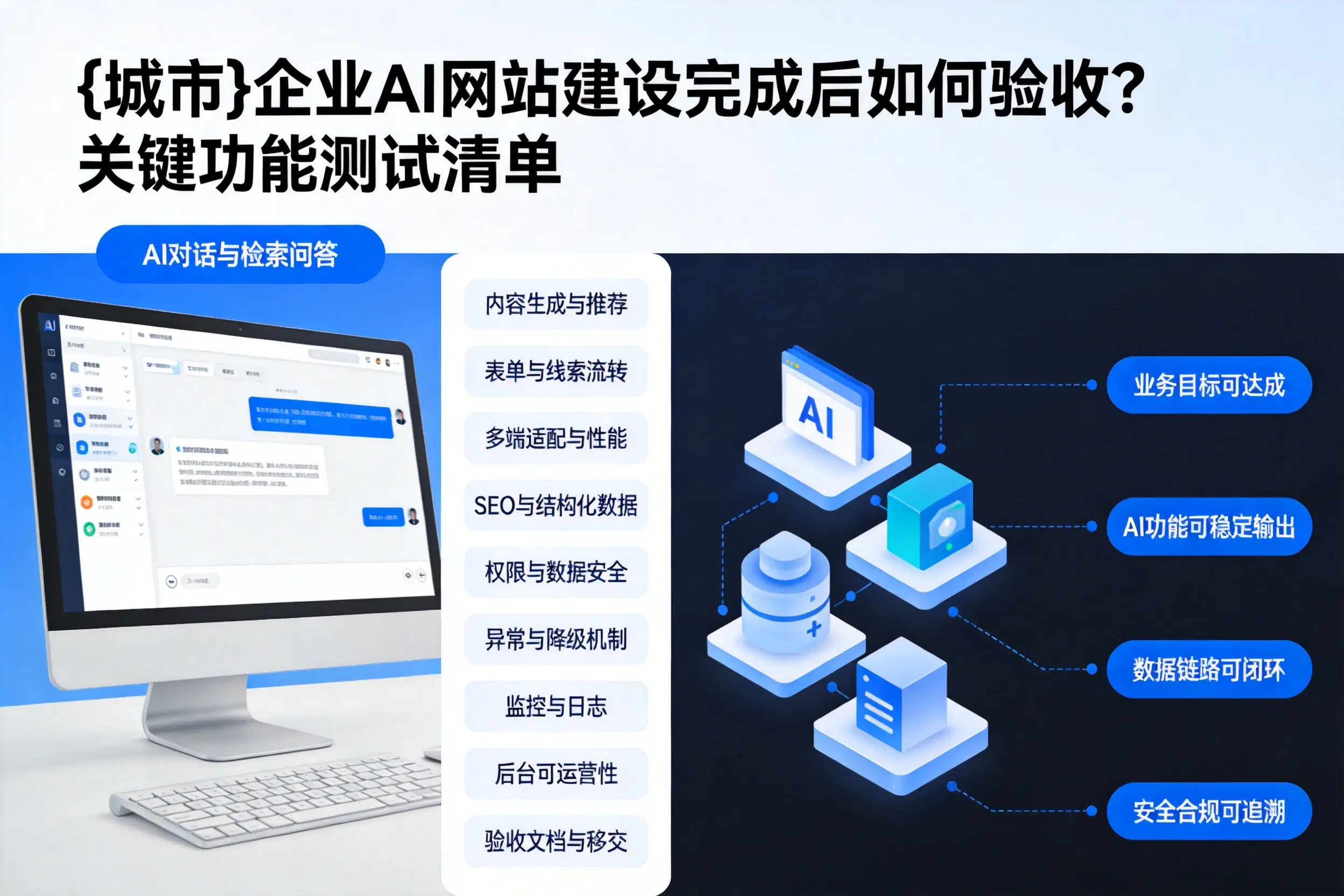 辽宁企业AI网站建设完成后如何验收？关键功能测试清单