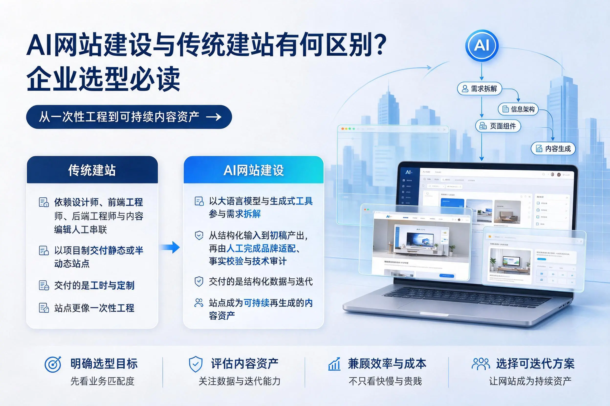 AI网站建设与传统建站有何区别?辽宁企业选型必读