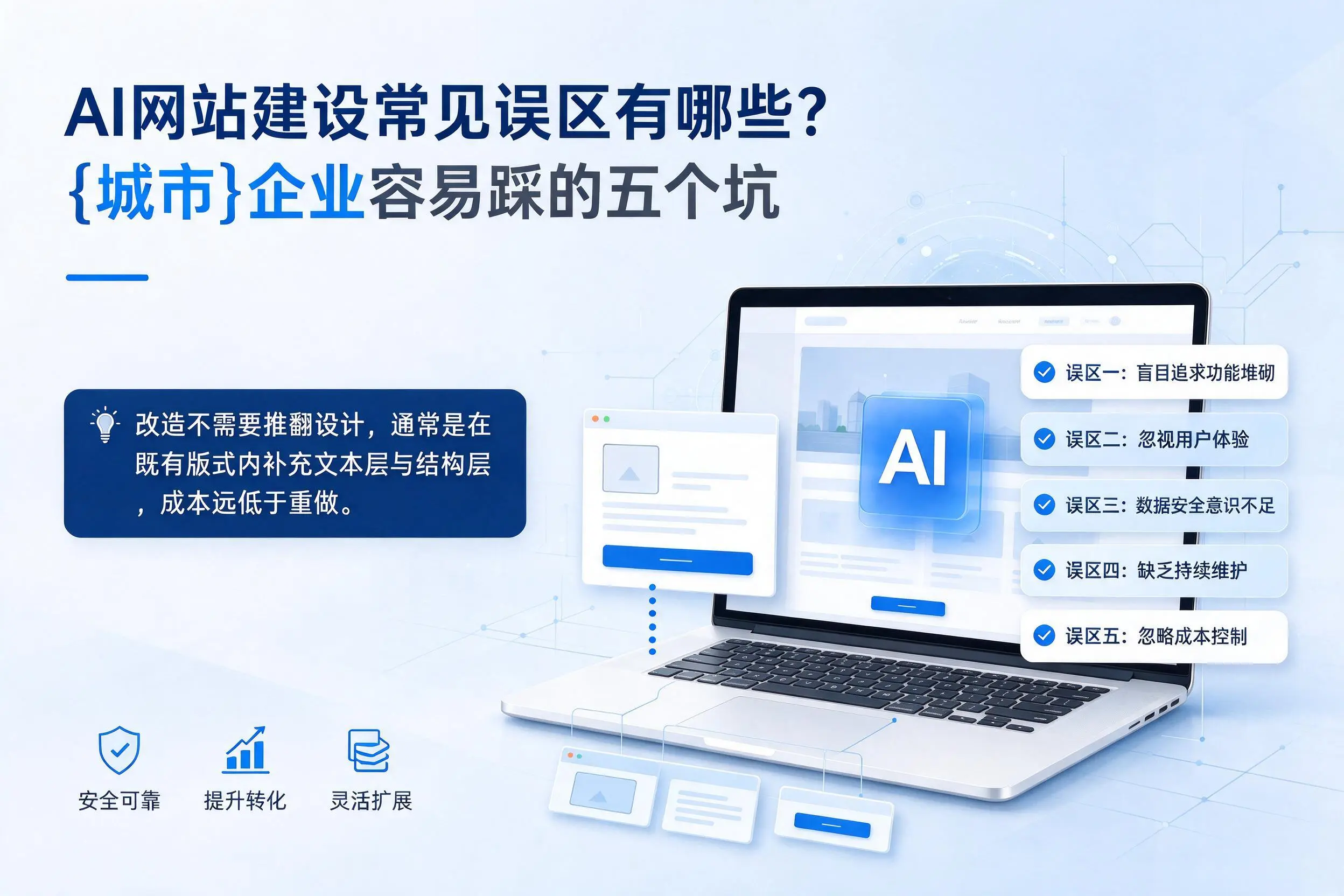 AI网站建设常见误区有哪些？辽宁企业容易踩的五个坑