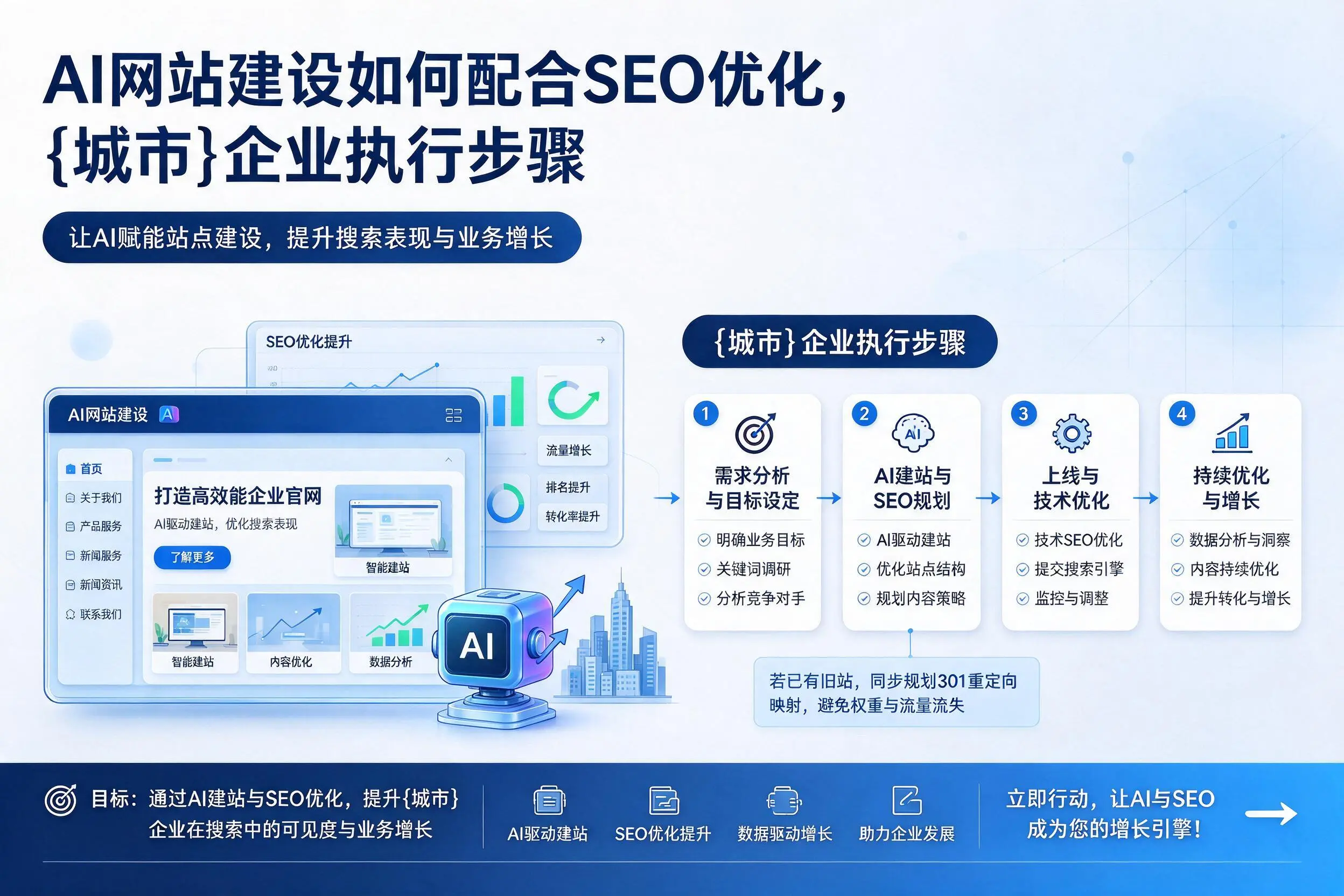 AI网站建设如何配合SEO优化，辽宁企业执行步骤