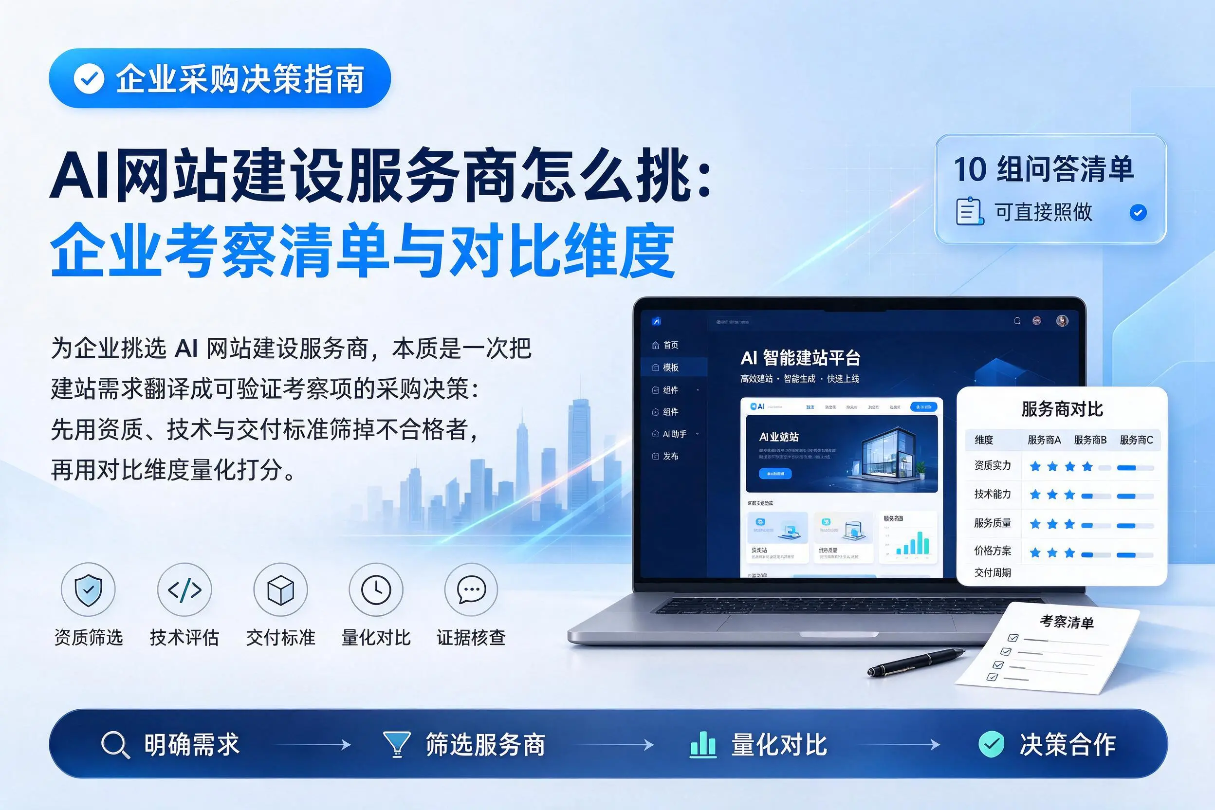 AI网站建设服务商怎么挑：辽宁企业考察清单与对比维度