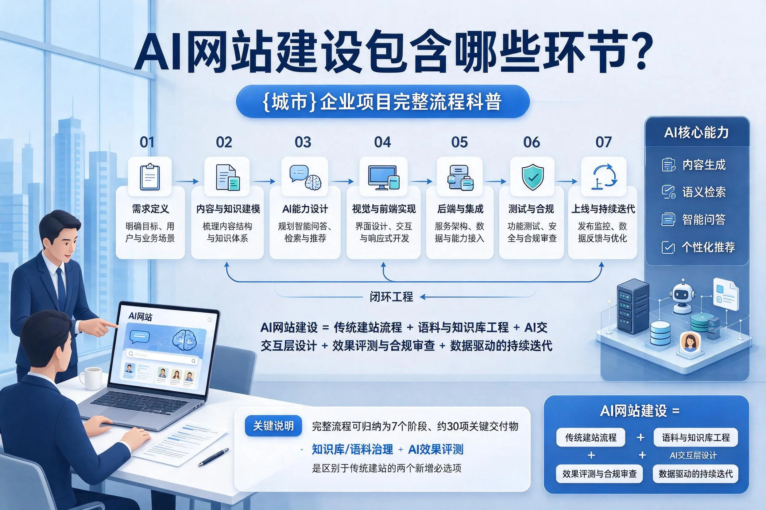 AI网站建设包含哪些环节?辽宁企业项目完整流程科普