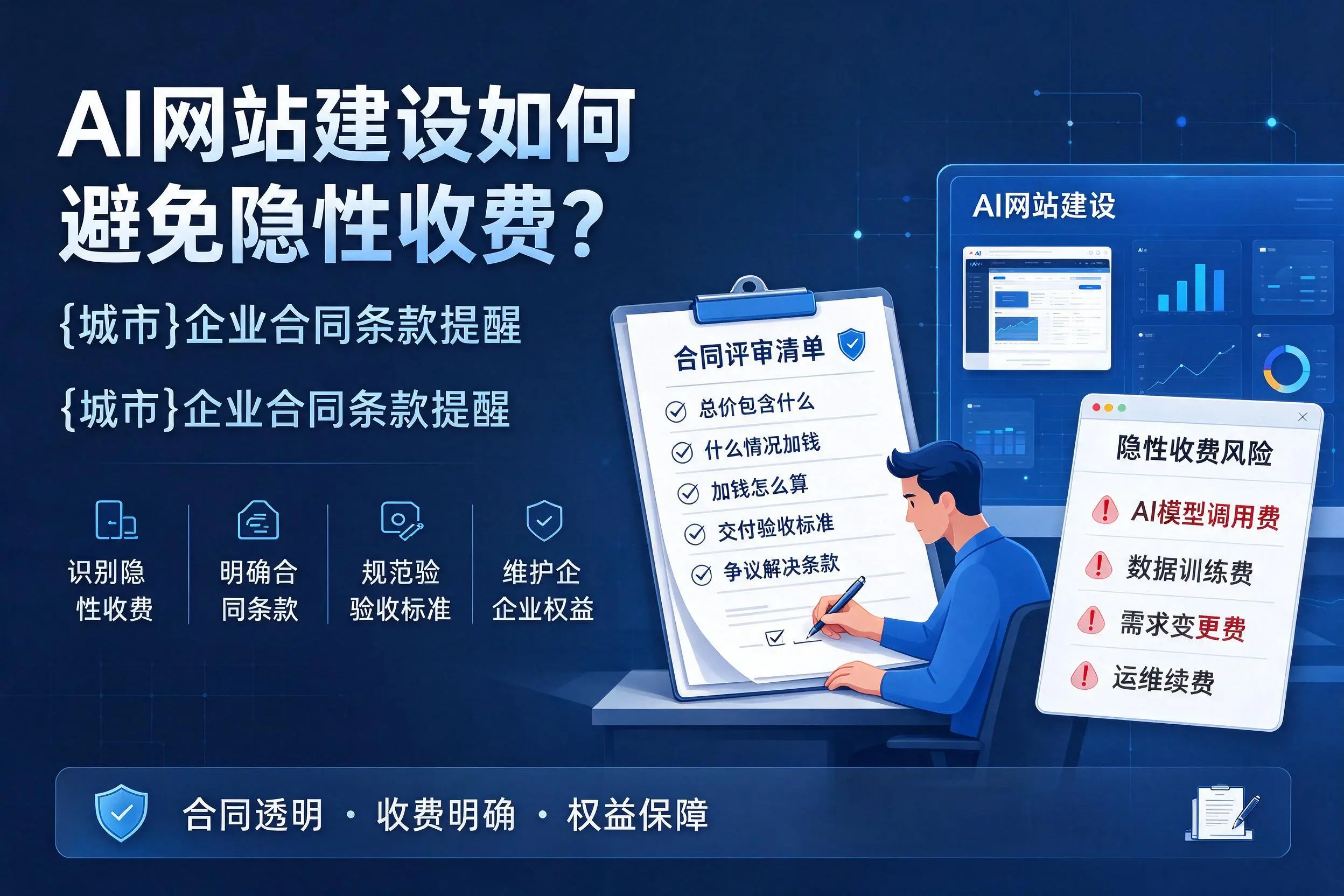 AI网站建设如何避免隐性收费?辽宁企业合同条款提醒
